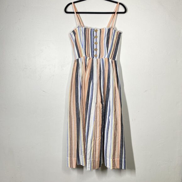 Free People Dresses & Skirts - Free People Dress Womens Medium Lilah Pleated Tube Striped Sundress Cotton